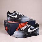 Custom Air Force 1 Black White Graffiti