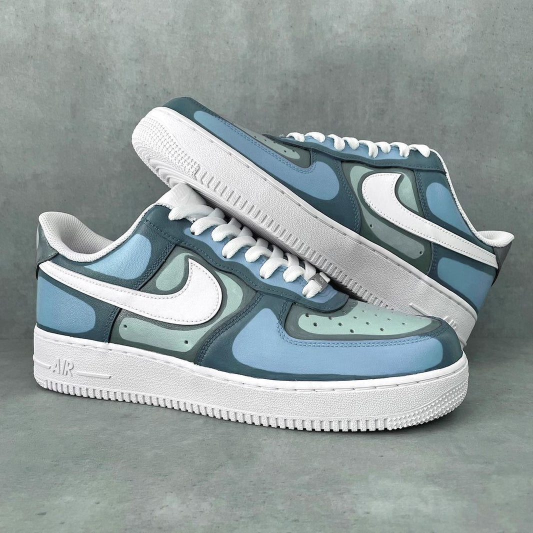 Custom Air Force 1 Blue Camo Pattern-shecustomize