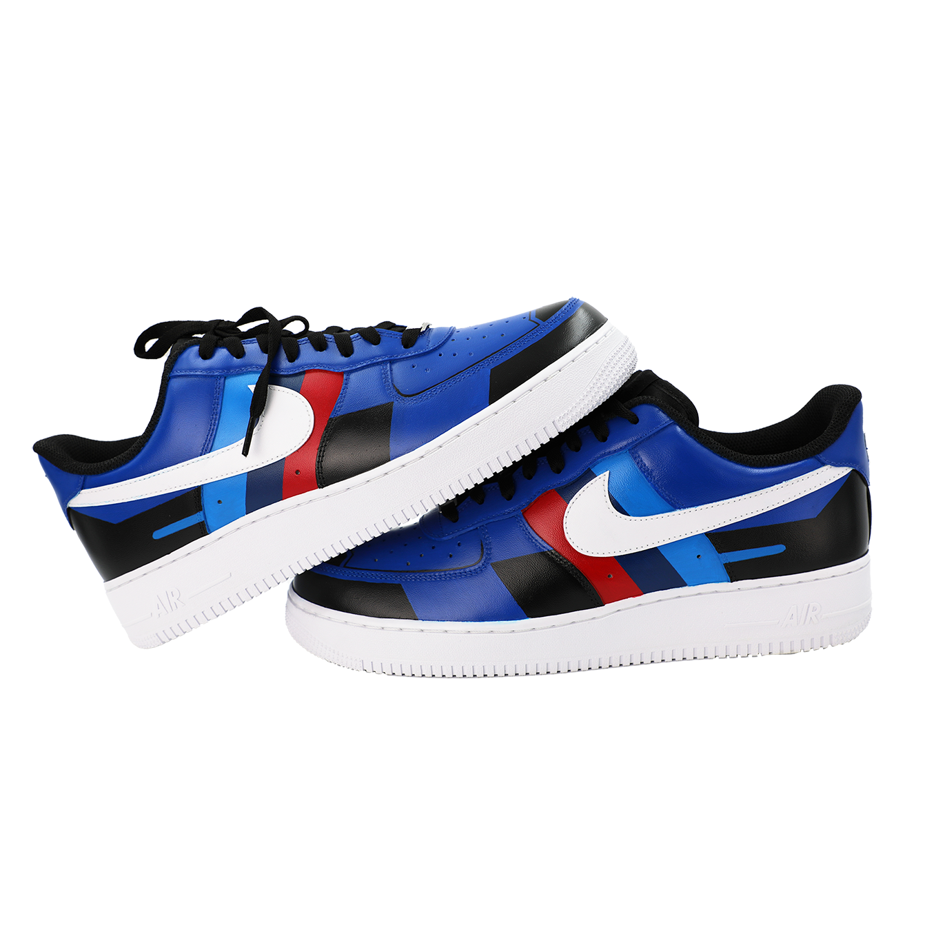 Custom Air Force 1 Blue Geometric Pattern-shecustomize