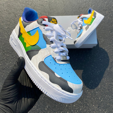 Custom Air Force 1 Multicolor Camouflage Design
