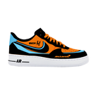 Custom Air Force 1 Orange Black Baby Blue Racing Logo Design-shecustomize