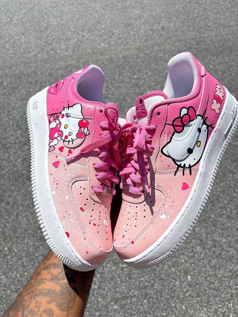 Custom Air Force 1 Pink Hello Kitty Design
