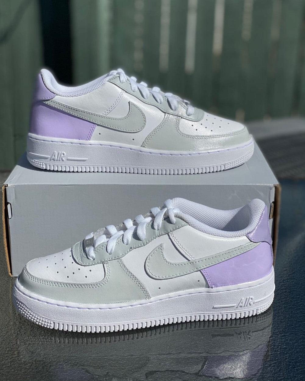 Custom Air Force 1 Purple Grey-shecustomize