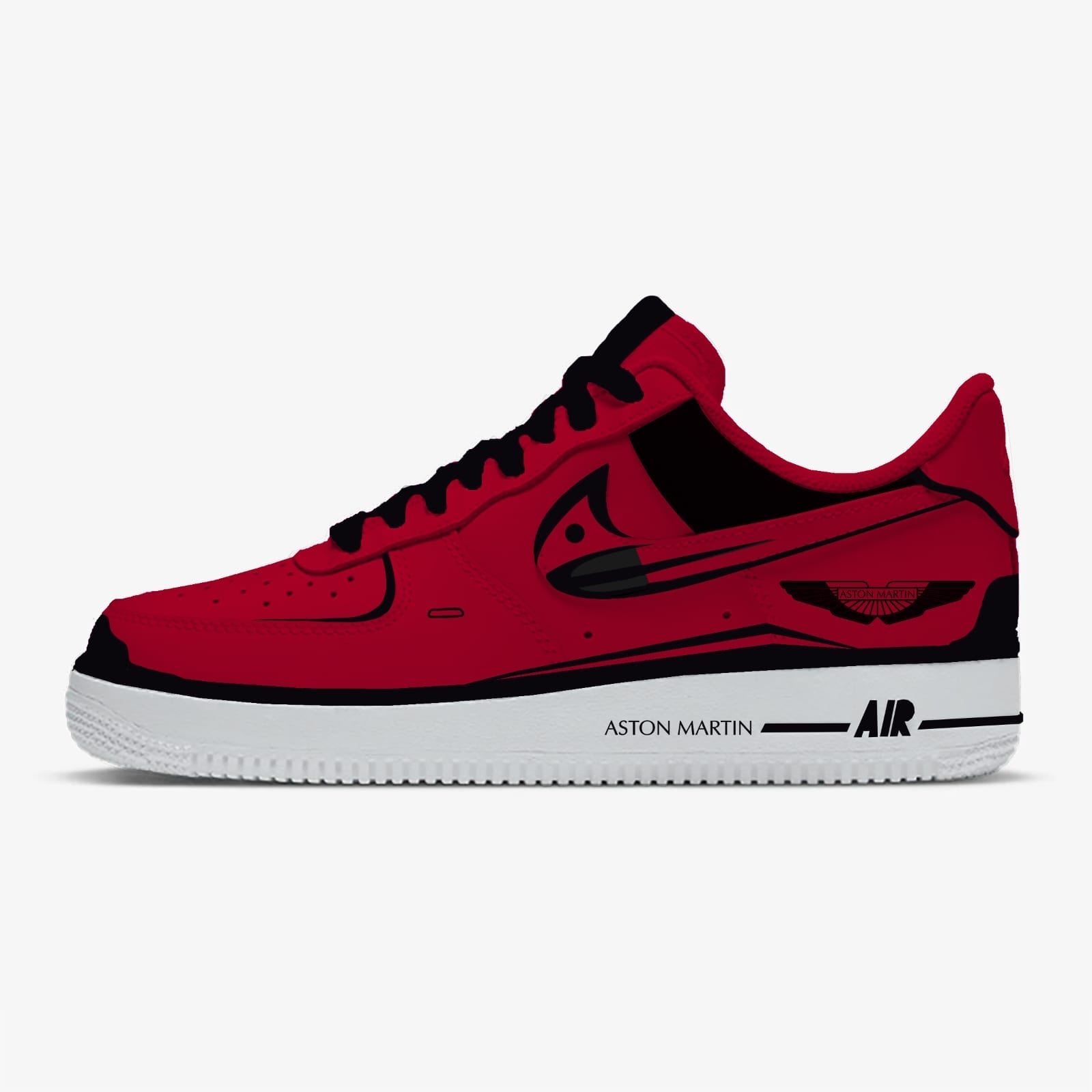 Custom Air Force 1 Red Black Aston Martin Design-shecustomize