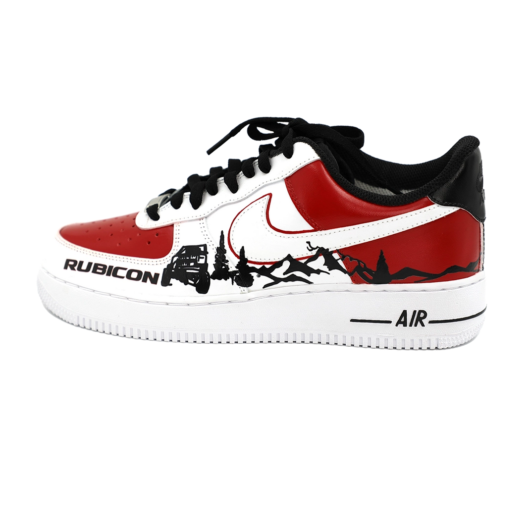 Custom Air Force 1 Red White With Rubicon Graphic-shecustomize
