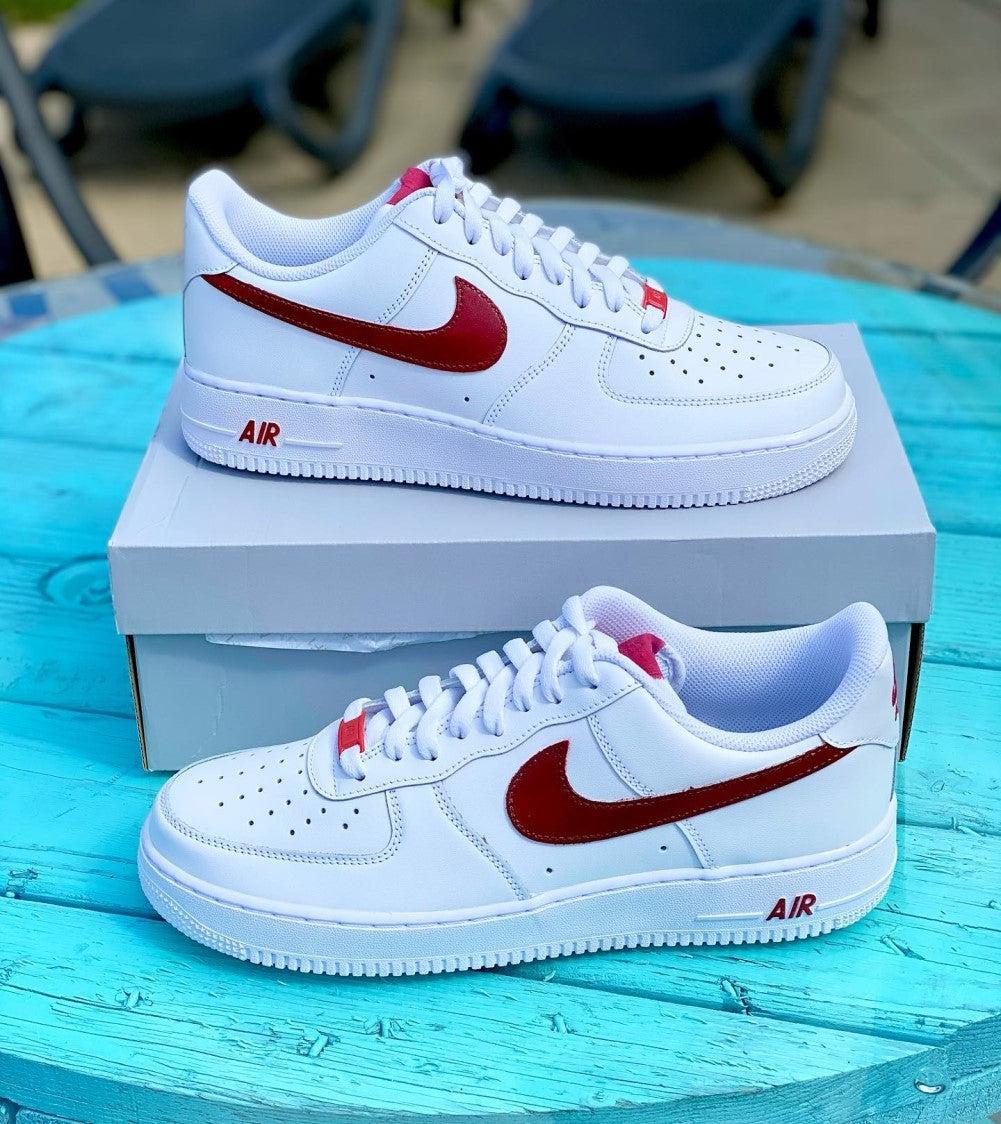 Custom Air Force 1 Swoosh Red-shecustomize