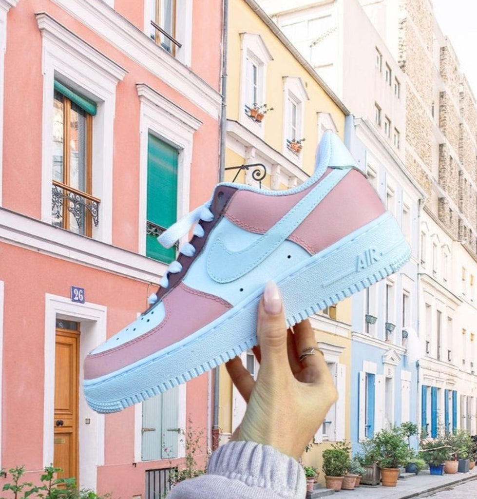 Custom Air Force 1 White And Baby Pink-shecustomize