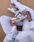 Custom Air Force 1 White And Beige Colorblock-shecustomize