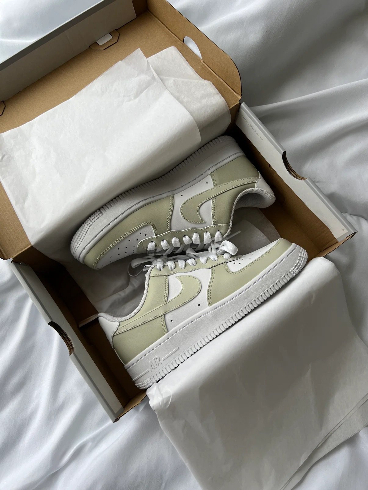 Custom Air Force 1 White And Light Green Design-shecustomize