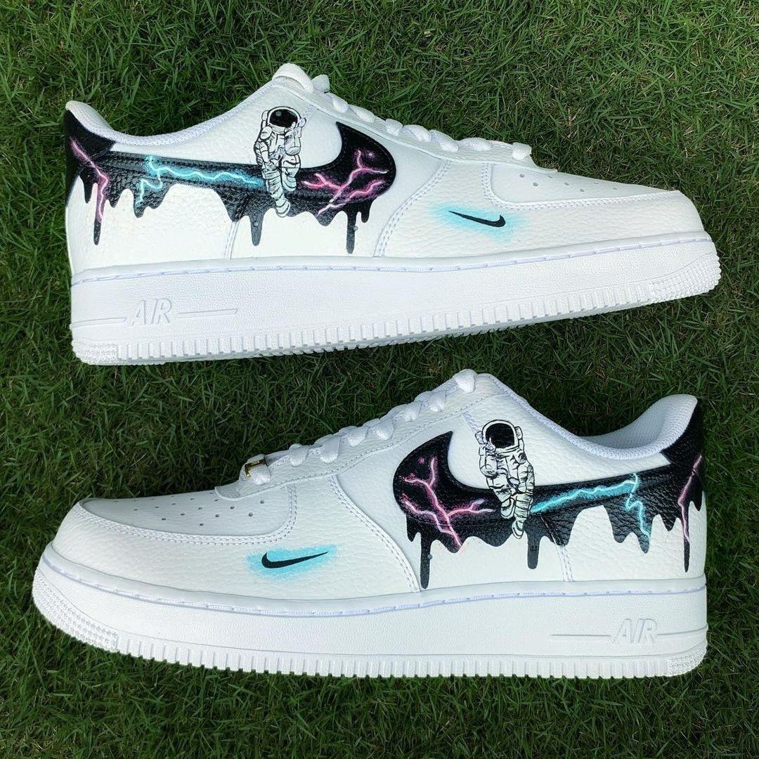 Custom Air Force 1 White Astronaut And Lightning Pattern-shecustomize