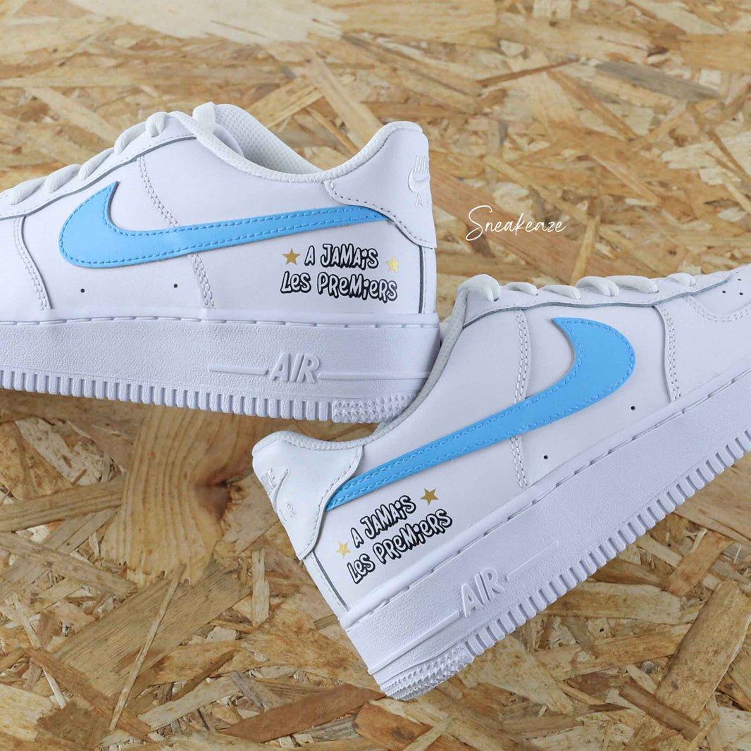 Custom Air Force 1 White Baby Blue Star Pattern-shecustomize