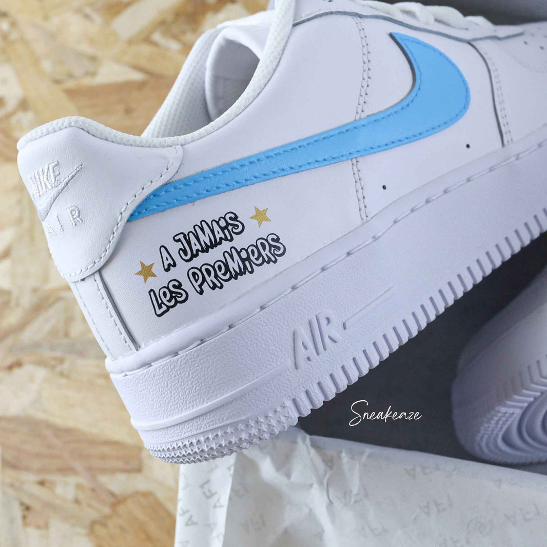 Custom Air Force 1 White Baby Blue Star Pattern-shecustomize