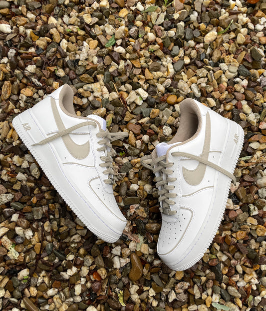 Custom Air Force 1 White Beige Accents-shecustomize