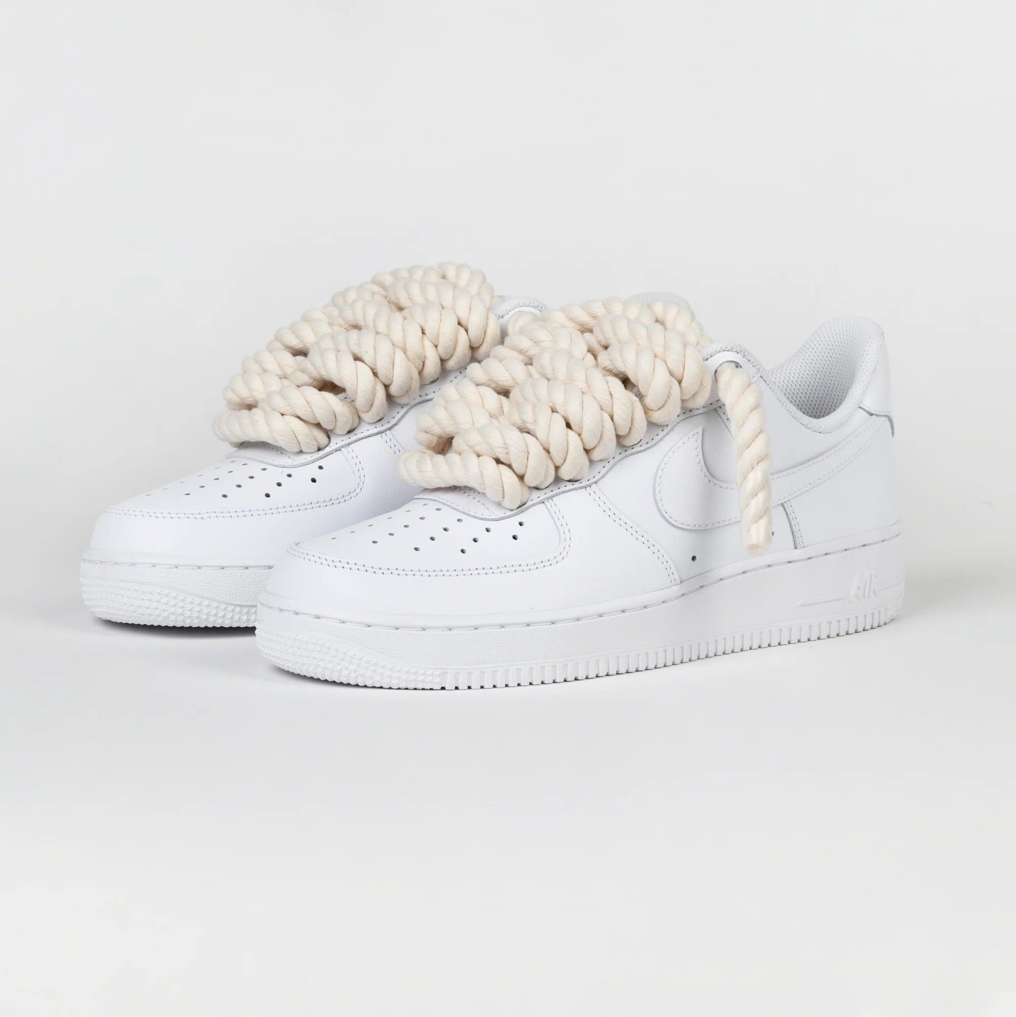 Custom Air Force 1 White Beige Rope Detail-shecustomize