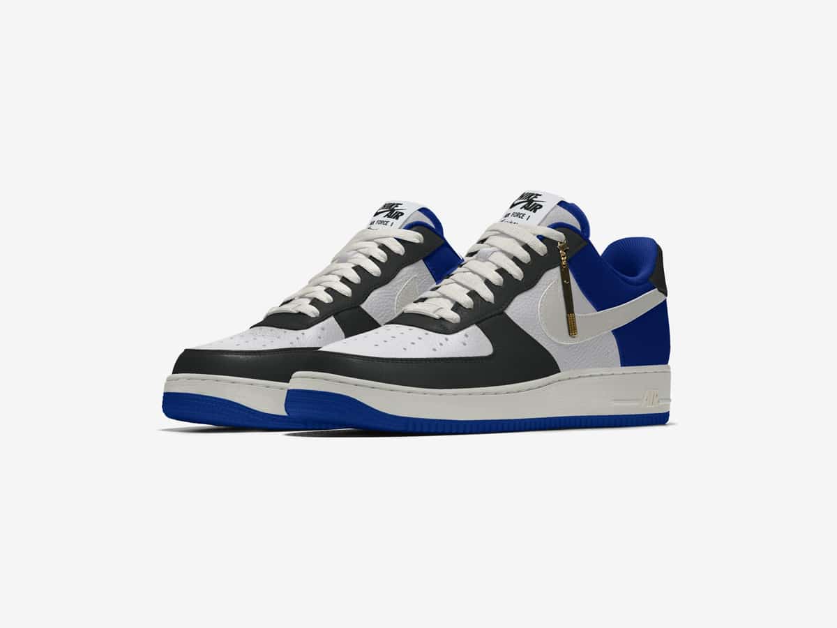 Custom Air Force 1 White Black Blue Design-shecustomize