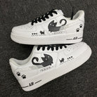 Custom Air Force 1 White Black Cat Paw Print