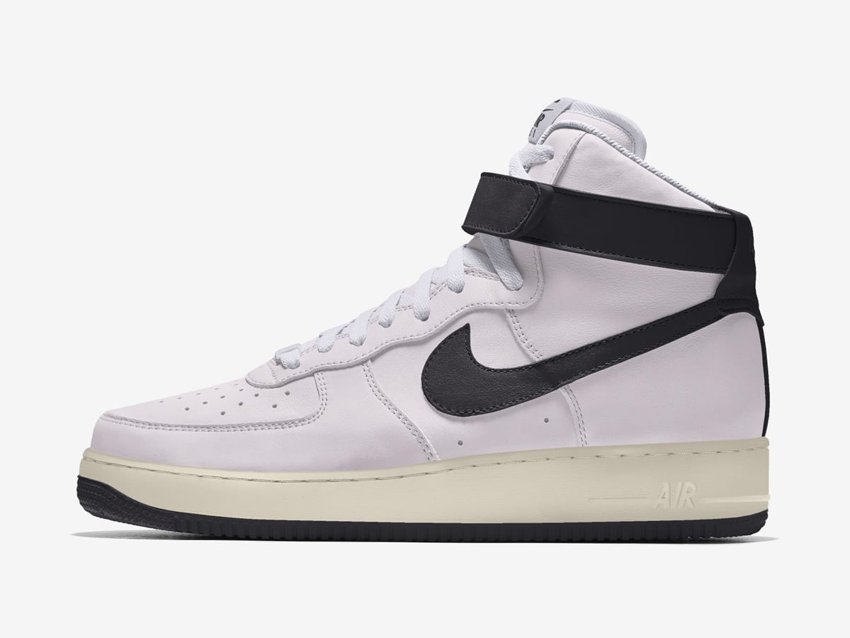 Custom Air Force 1 White Black Swoosh Strap-shecustomize