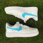 Custom Air Force 1 White Blue Drip Tom And Jerry Pattern-shecustomize