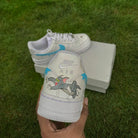 Custom Air Force 1 White Blue Drip Tom And Jerry Pattern-shecustomize