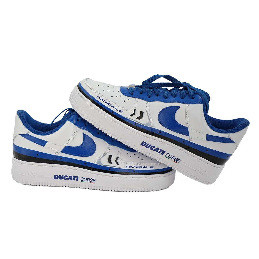 Custom Air Force 1 White Blue Ducati Theme-shecustomize
