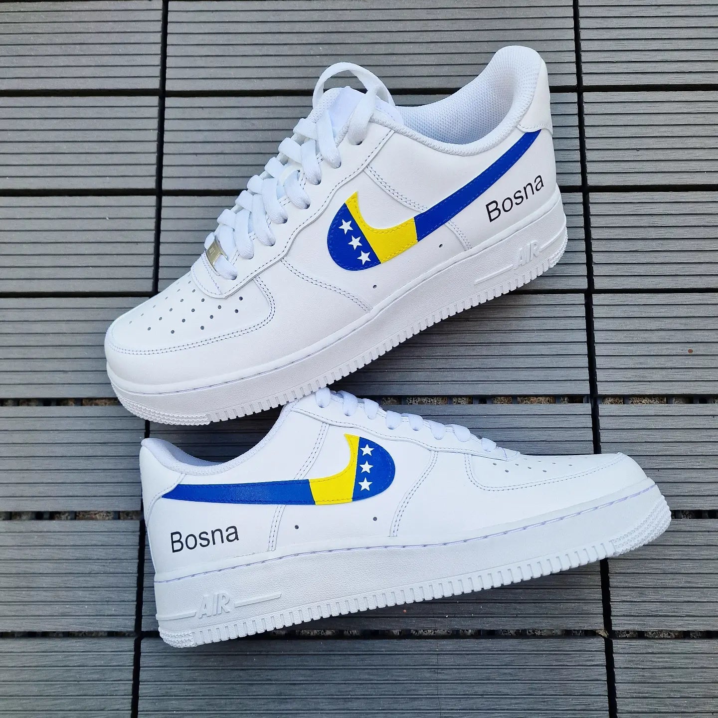 Custom Air Force 1 White Bosnia Herzegovina Flag Design-shecustomize