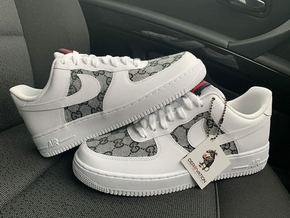 Custom Air Force 1 White GG Pattern