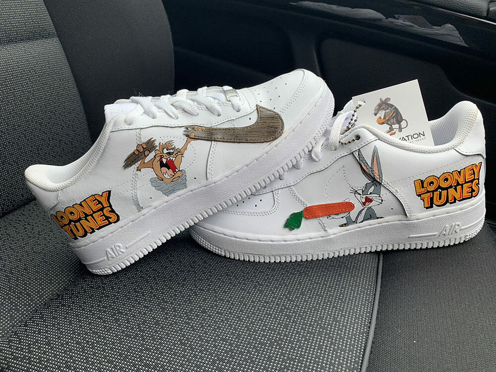 Custom Air Force 1 White Looney Tunes Theme-shecustomize