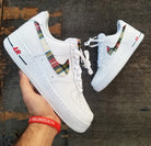 Custom Air Force 1 White Multicolor Plaid Pattern-shecustomize
