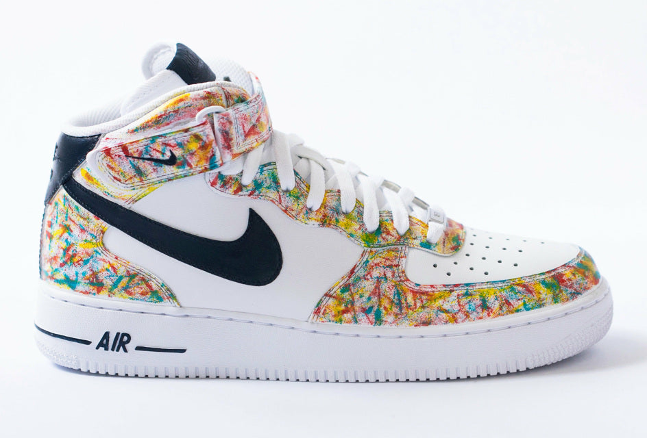 Custom Air Force 1 White Multicolor Splatter Pattern-shecustomize
