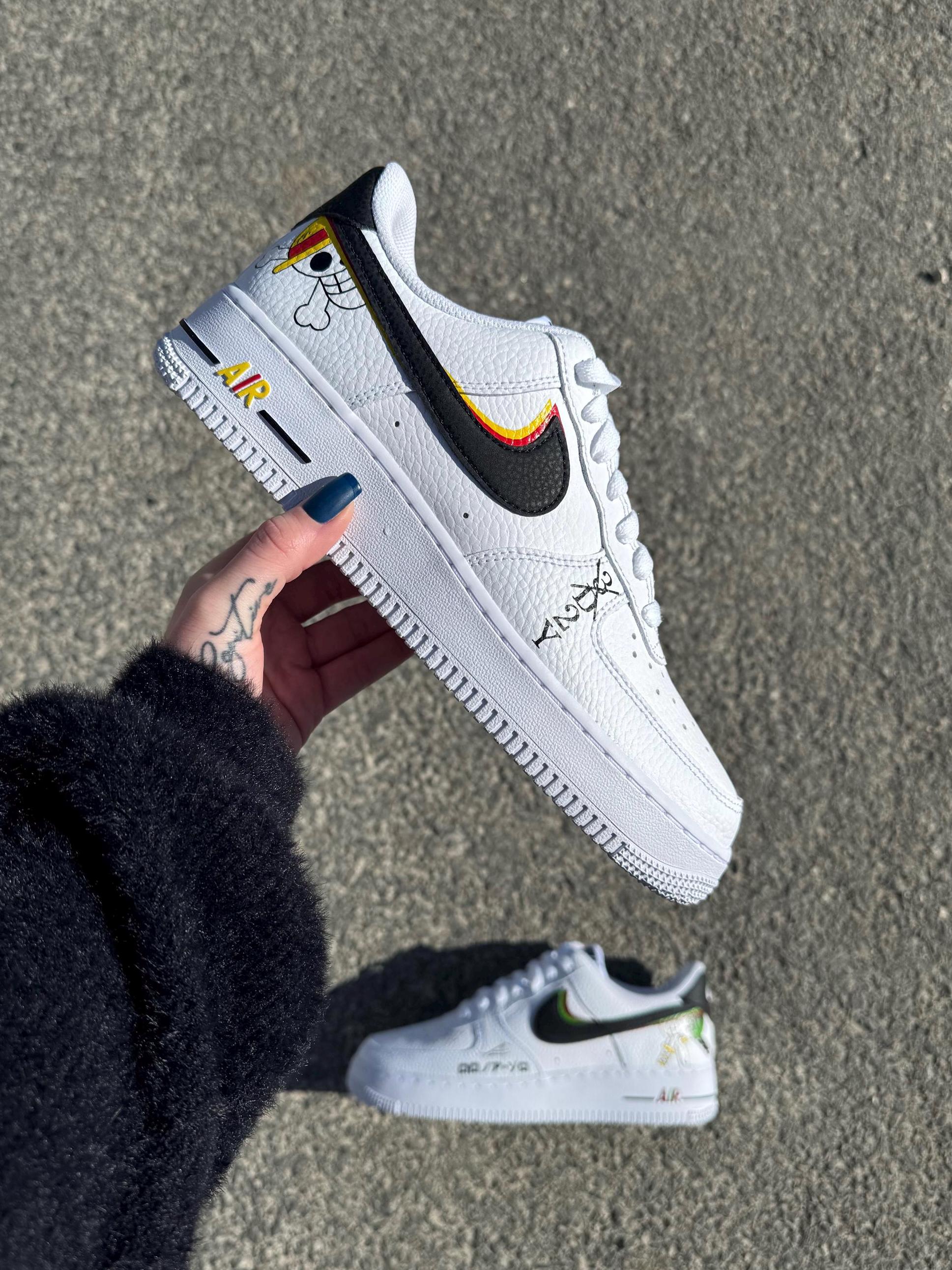 Custom Air Force 1 White One Piece Cartoon Pattern