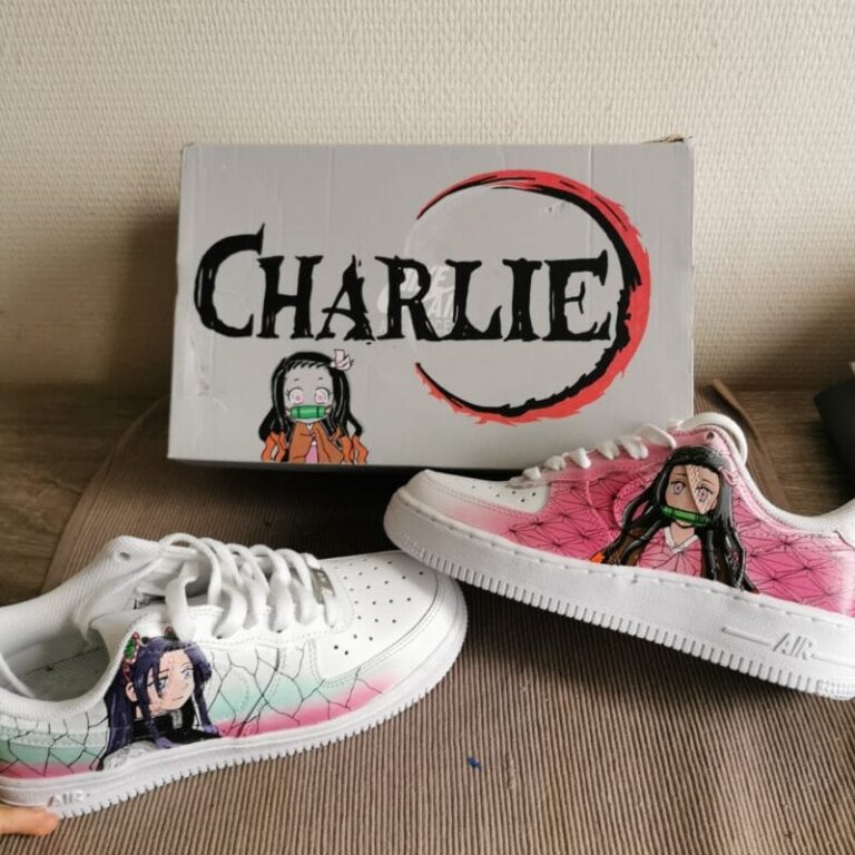 Custom Air Force 1 White Pink Anime Character Design-shecustomize