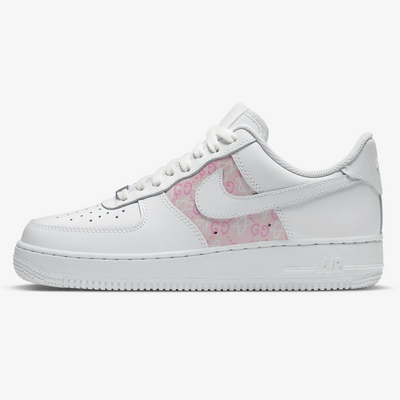 Custom Air Force 1 White Pink GG Pattern-shecustomize