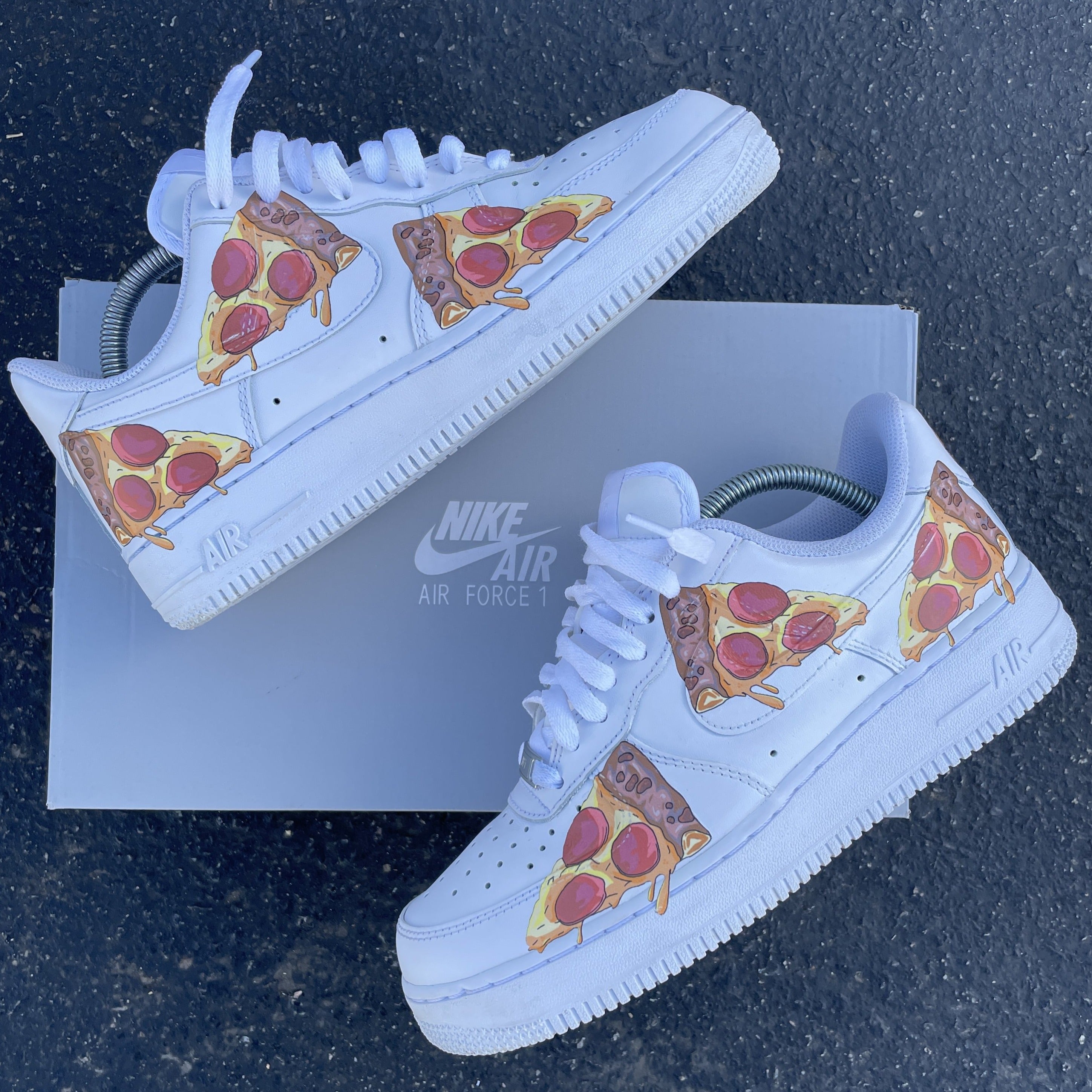 Custom Air Force 1 White Pizza Design-shecustomize
