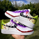 Custom Air Force 1 White Purple Green With Joker - inspired Pattern And Blood Splatter