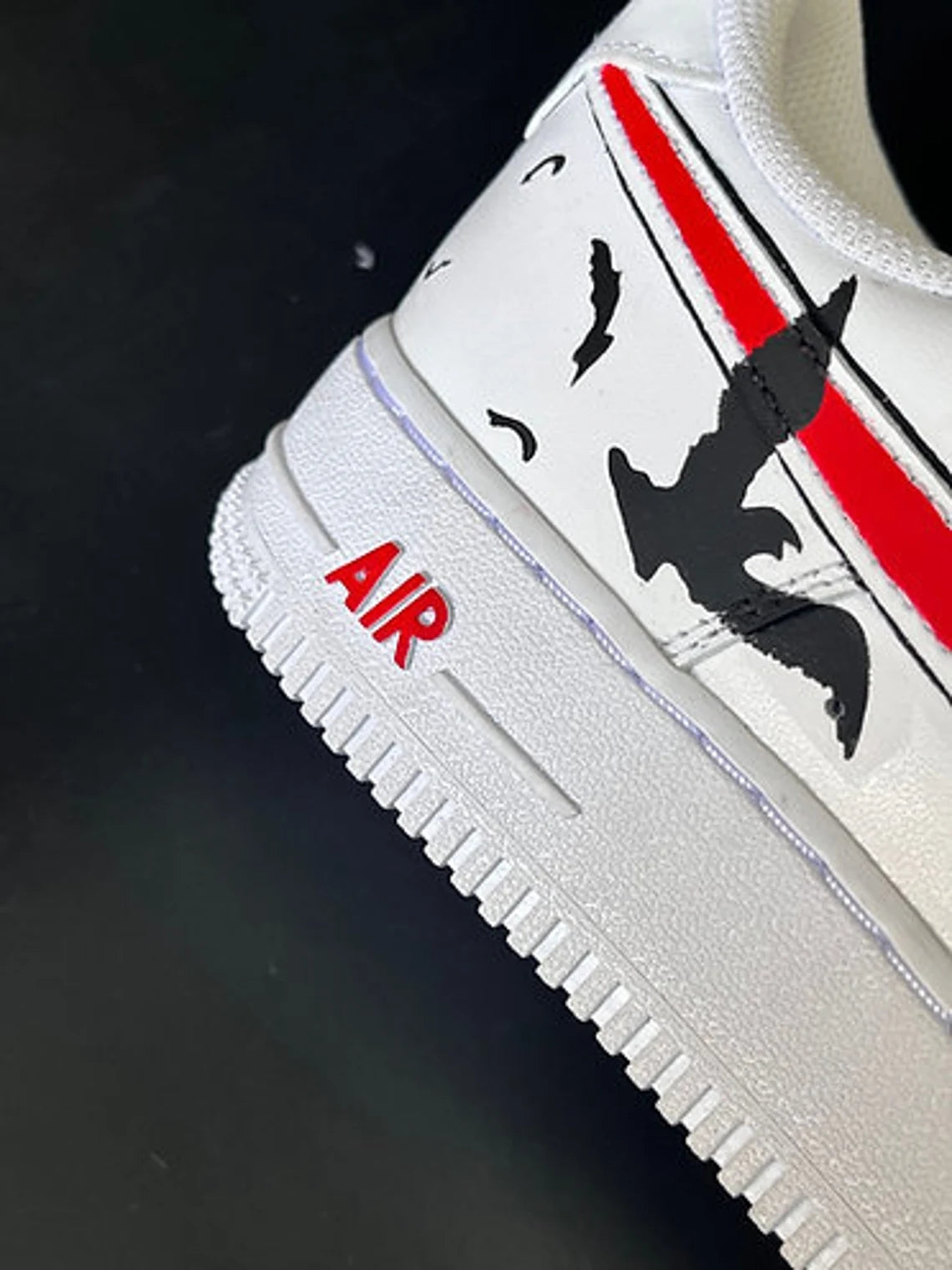 Custom Air Force 1 White Red Black Birds And Clouds-shecustomize