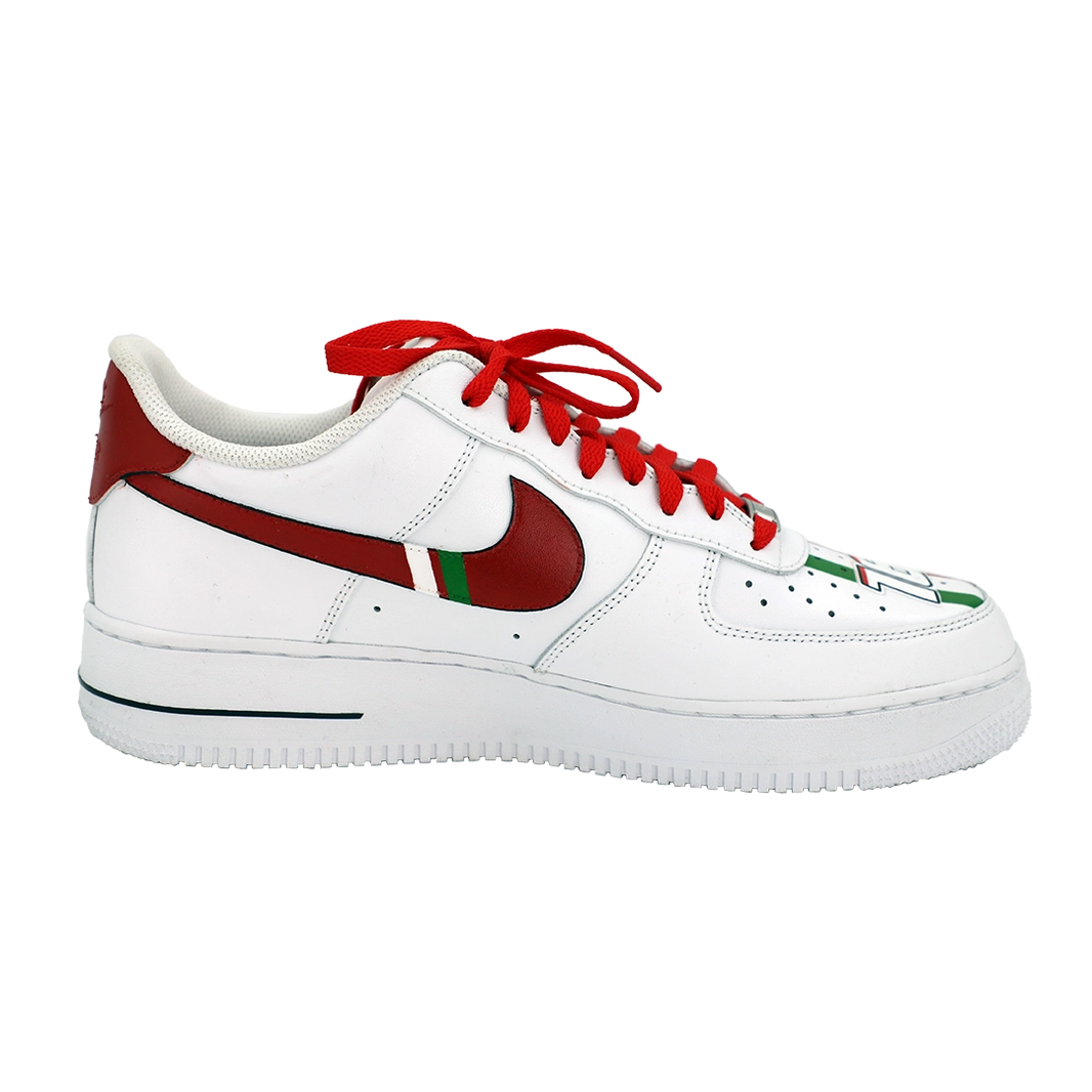 Custom Air Force 1 White Red Ferrari Logo-shecustomize
