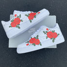 Custom Air Force 1 White Red Rose Pattern-shecustomize