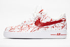 Custom Air Force 1 White Red Splatter Pattern-shecustomize