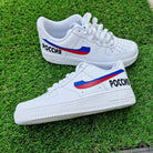 Custom Air Force 1 White Russia Flag Swoosh Design-shecustomize