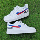 Custom Air Force 1 White Russia Flag Swoosh Design-shecustomize