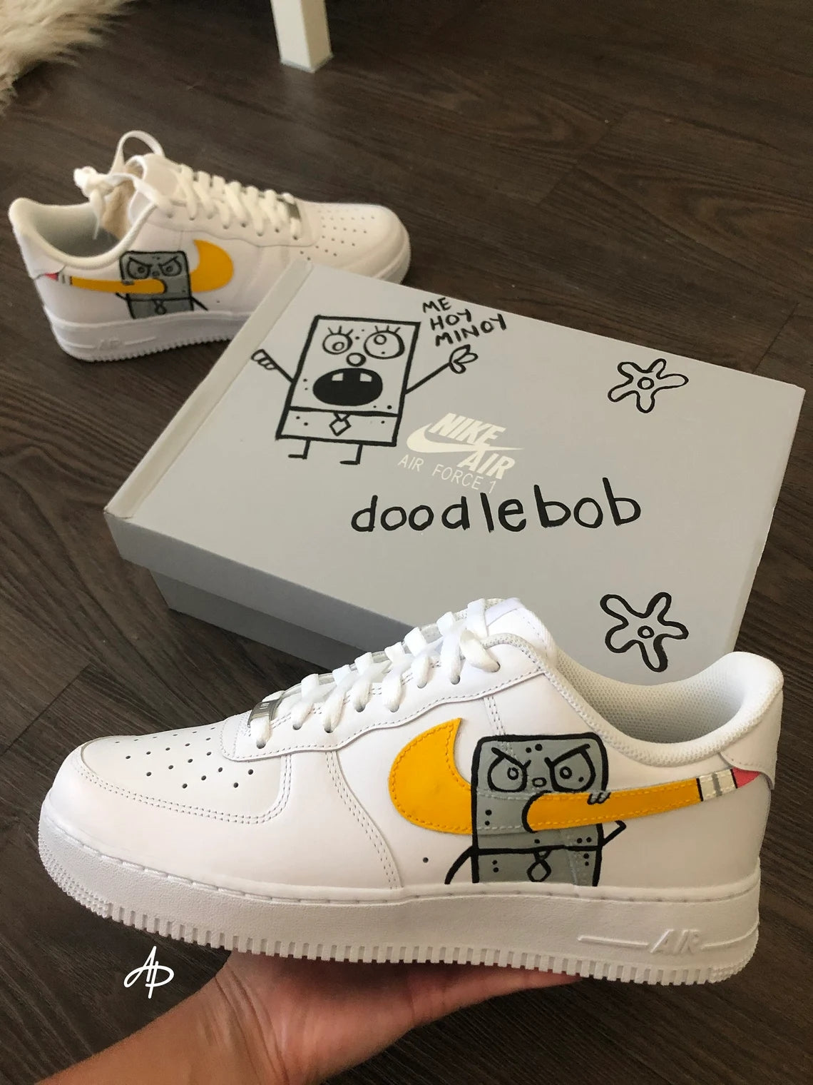 Custom Air Force 1 White SpongeBob SquarePants Cartoon-shecustomize