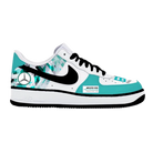 Custom Air Force 1 White Teal Mercedes Pattern-shecustomize