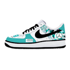 Custom Air Force 1 White Teal Mercedes Pattern-shecustomize