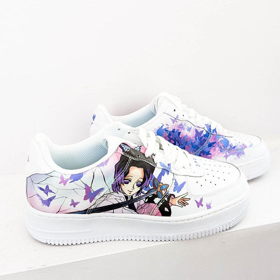 Custom Air Force 1 White With Anime Character And Butterflies-shecustomize