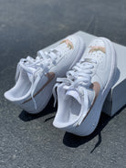Custom Air Force 1 White With Beige HAnd - painted Pattern-shecustomize