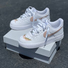 Custom Air Force 1 White With Beige HAnd - painted Pattern-shecustomize