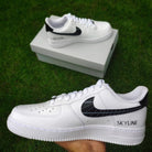 Custom Air Force 1 White With Black Grid Pattern-shecustomize