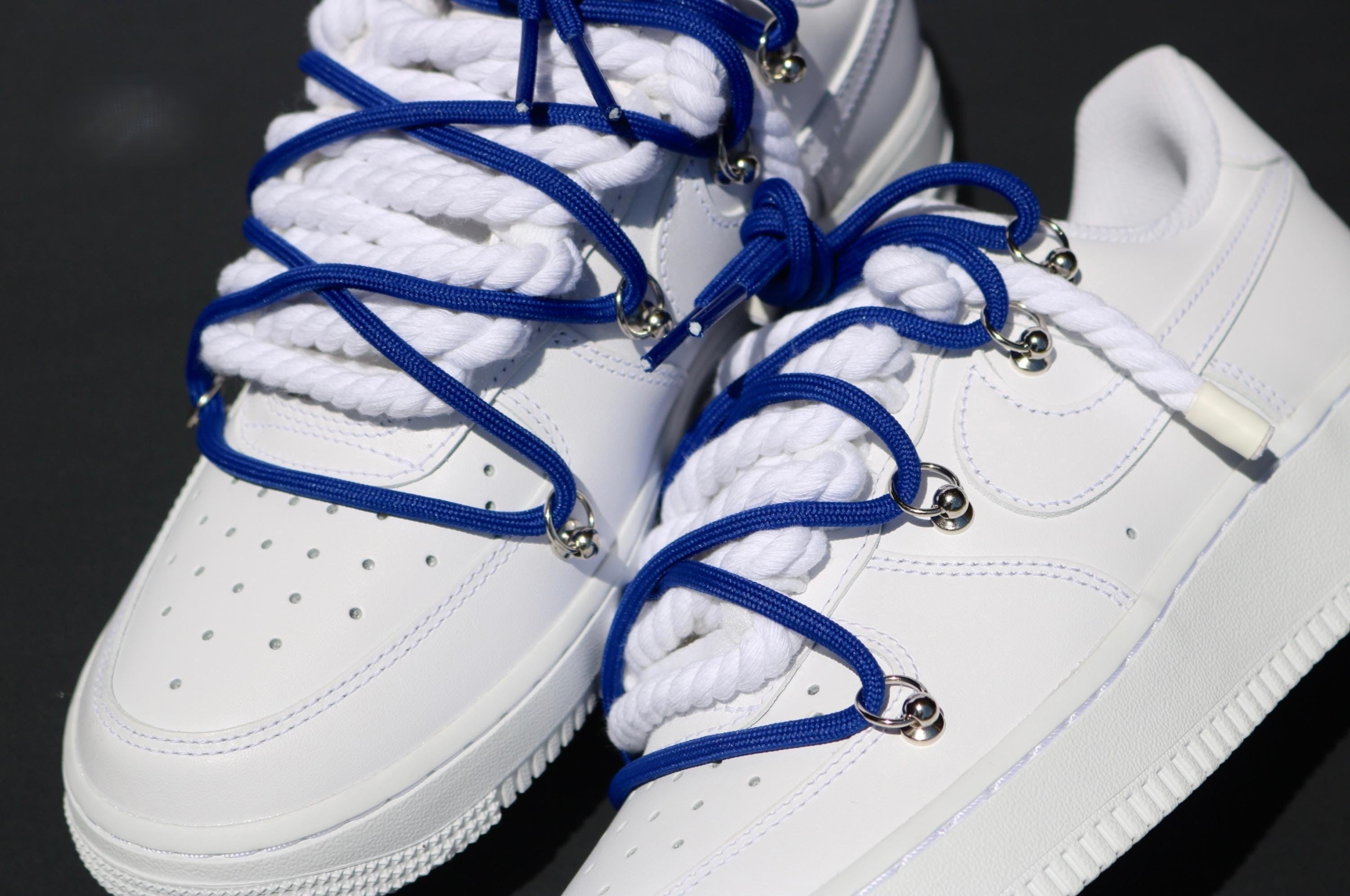 Custom Air Force 1 White With Blue Laces