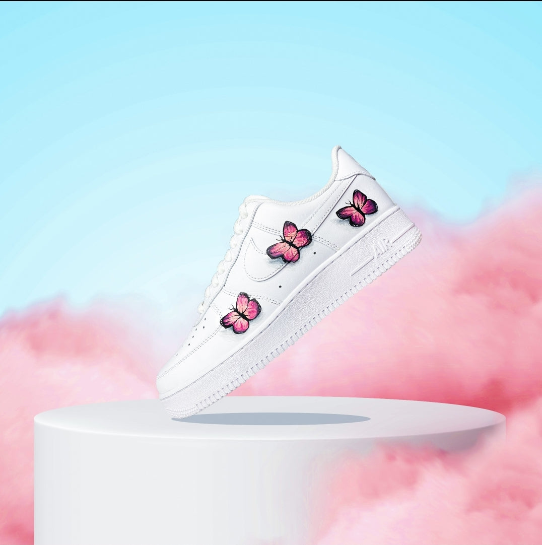 Custom Air Force 1 White With Butterflies-shecustomize