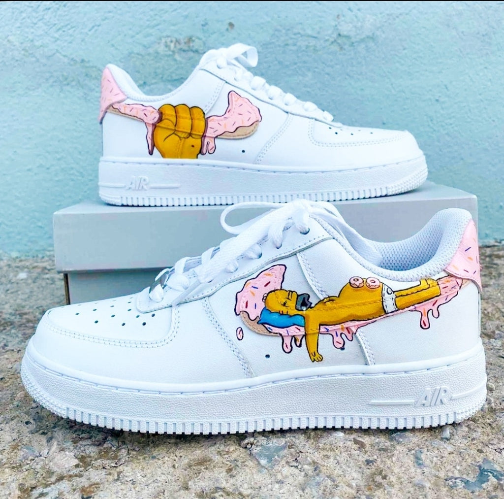 Custom Air Force 1 White With Cartoon Pattern-shecustomize